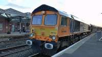 66733 stabled in platform 4 at Kilmarnock with the Royal Scotsman from Bridge of Orchy. <br><br>[Ken Browne 24/04/2016]