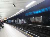 The 'heritage' Platform 2 at James Street, Liverpool. It has a departure board, but the platform is surely not in passenger use.<br><br>[David Panton 29/06/2016]