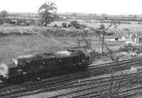 An unidentified EE Type 3 photographed looking north west from Etterby Road in the late 1960s. Probably taken around the time Kingmoor diesel depot was nearing completion off picture to the right. [See image 36730] [Ref query 5184]<br><br>[Bruce McCartney Collection //]