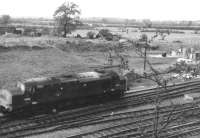 An unidentified EE Type 3 photographed looking north west from Etterby Road in the late 1960s. Probably taken around the time Kingmoor diesel depot was nearing completion off picture to the right. [See image 36730] [Ref query 5184]<br><br>[Bruce McCartney Collection //]