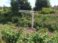 The first of the OHLE masts has sprouted from the founds I photographed previously, seen here on 19 July 2016, heading towards the tunnel to connect with the bar system used there.<br><br>[Martin MacGuire 19/07/2016]