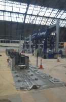 At Glasgow Queen Street the new gateline is taking shape.<br><br>[John Yellowlees 25/07/2016]