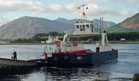 MV Maid of Glencoul, operating the Corran Ferry route from Ardgour, arrives at Nether Lochaber's slip in 1995. Ardgour, and in particular Corran Point Lighthouse, are in the background.<br><br>[Ewan Crawford //1995]