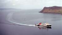 MV Hebridean Isles arriving at Uig Bay, Skye, in 1991.<br><br>[Ewan Crawford //2016]