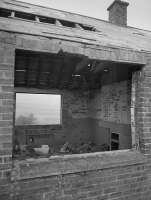 The wrecked remains of the Cutler Sidings bothy in 1988. [See image 55952] for the scene ten years earlier.<br><br>[Bill Roberton //1988]