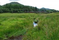 A northbound 37 with stock from Steamtown heads north just south of Crianlarich.<br><br>[Ewan Crawford 29/07/2016]