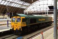 66559 idles at platform 6 during signal commissioning at Queen Street High level on 3rd August 2016, 4 days before the station is due to reopen.<br><br>[Colin McDonald 03/08/2016]