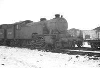 A pair of Thompson L1 2-6-4 tanks, both built in the Darlington works of Robert Stephenson & Hawthorn, languish in the sidings alongside Darlington shed in early 1963. Withdrawn from Colwick shed at the end of 1962, locomotives 67767 and 67780 were both disposed of in the nearby BR works scrapyard during the first half of 1963.<br><br>[K A Gray //1963]