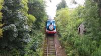 Thomas the Tank Engine No.1 enroute from Bridge of Dun to Brechin Station during a Thomas Special day <br><br>[Colin Harkins 23/07/2016]