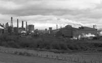 A shot from 7 March 1992 with the works still in production. Coke ovens can be seen to the left and the BOS plant to the right.<br><br>[Bill Roberton 07/03/1992]