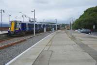 Still only Platform 2 in operation - No. 1 has scaffold part way along it over the track. This is the 13.57 ex Central arriving.<br>
<br><br>[Colin Miller 03/08/2016]