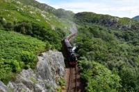 Black 5 No.45407 on the climb up from Lochailort approaching the first of the tunnels at Polnish on the way to Mallaig.<br><br>[John Gray 03/08/2016]