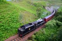 Black 5 No.45407 running through Polnish cutting with the return working of * The Jacobite * to Fort William.<br><br>[John Gray 03/08/2016]