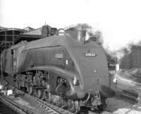 An ECML service departing from Newcastle in 1961 behind Kings Cross A4 60032 <I>Gannet</I>.<br><br>[K A Gray //1961]