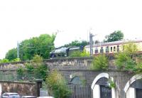 46100 <I>Royal Scot</I> passing Abbeyhill eastbound on Sunday 14 August 2016 shortly after leaving Waverley with the ScotRail <I>'Borders Line Steam Special'</I> heading for Tweedbank.<br><br>[Jim Peebles 14/08/2016]