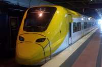 An X3 EMU of the privately-run Arlanda Express company at one of its two dedicated, step-free access, platforms on the East side of Stockholm Central. These units provide a 20 minute journey to and from the main Stockholm airport. Built in 1998/1999 at Washwood Heath, Birmingham by GEC Alsthom these trains serve the two stations under the airport terminals.<br>
 A further station on a through alignment, Arlanda Central, is used by SJ and Upptåget trains from both north and south serving all terminals.<br><br>[Charlie Niven 16/08/2016]