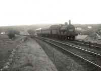 57349 approaching Dalbeattie on 14 July 1956 with a Dumfries - Kirkcudbright train. [Ref query 5666] <br><br>[G H Robin collection by courtesy of the Mitchell Library, Glasgow 14/07/1956]