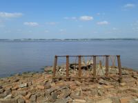 A view from the remains of the Solway Viaduct looking towards Annan on 17/08/2016. I believe the viaduct was finally dismantled in 1935.<br><br>[Brian Smith 18/08/2016]