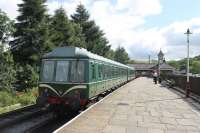 Although the Pressed Steel Class 117 suburban DMUs did not operate in the North West the ELR set looks quite at home in Rawtenstall prior to working to Heywood on 3rd August 2016. Rawtenstall was a through station but the new terminus building sits across the trackbed of the line to Bacup, closed in 1966.<br><br>[Mark Bartlett 03/08/2016]