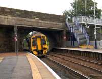 The Station Road overbridge at Shotts which will be replaced as part of the pre-electrification works. 17 bridges are being replaced at various points on the line and another 10 have required modification.<br>
<br><br>[Colin McDonald 31/08/2016]