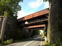 Another fine example [see image 56233] of artistry in steel girders on the Great Central Railway London extension. There is a small preservation scheme to the North (left) of this bridge, but it is liable to be demolished when HS2 comes through. View looks East.<br><br>[Ken Strachan 13/08/2016]