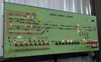 The signalling board for Glasgow Queen Street box from the period it was controlled from Cowlairs. Both lines out are bidirectional, but 'other line' running is rare (meaning I've never seen it). The board is now on display in the Scottish Museum of Railways<br><br>[David Panton 03/09/2016]