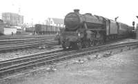 Copley Hill Black 5 45219, heading home with the 2.23pm Skegness - Leeds Central, approaching Doncaster from the south on Saturday 1 September 1962.<br><br>[K A Gray 01/09/1962]