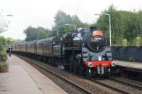 Ex BR Standard 4 2-6-0 no. 76084 looking resplendent as it passes Lostock Hall on the afternoon of 20 September 2016 while carrying out a loaded test run from Carnforth. It is worth noting that this run was conducted the day after it had run from Sheringham on the NNR with support coach and WCRC 37669 in tow. Welcome back to the mainline and congratulations to 76084 Locomotive Company Ltd for achieving this with a former Lower Darwen loco.<br><br>[John McIntyre 20/09/2016]