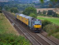 68018 leads a Network Rail test train towards Dalgety Bay with 68005 trailing.<br><br>[Bill Roberton 13/09/2016]