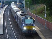 68007 pauses at Dalgety Bay with the 06.37 from Edinburgh to Glenrothes with Thornton, which will return to the capital laden with commuters.<br><br>[Bill Roberton 22/09/2016]