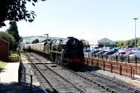 35006 'Peninsular & Orient Line' arriving in Toddington station ex-CRC.<br><br>[Peter Todd 06/08/2016]