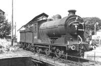 J37 0-6-0 64547 on the turntable at Montrose shed in the summer of 1966.<br><br>[Dougie Squance (Courtesy Bruce McCartney) 15/07/1966]