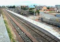 Construction work in progress at the new Brunstane station in February 2002. Passenger services commenced between Waverley and Newcraighall on 4 June that year [see image 3430].<br><br>[John Furnevel 11/02/2002]