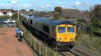 66712 comes round the curve from Kilmarnock at Barassie Junction with 4S05, a North Blyth to Killoch service.<br><br>[Ken Browne 23/09/2016]