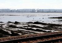 <I>The Prospect of Grangemouth.</I> Looking south over the Kincardine line and across the Forth from a point near Longannet power station in June 2005.<br><br>[John Furnevel 13/06/2005]