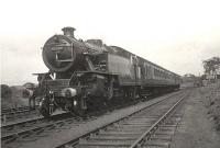 Empty stock at Lugton East sidings on 25 June 1956 behind Fairburn tank 42208.  <br><br>[G H Robin collection by courtesy of the Mitchell Library, Glasgow 17/05/1960]