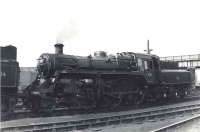 BR Standard class 3 2-6-0 77007 in the yard at Eastfield on 29 August 1963 fresh from the paintshop. <br><br>[G H Robin collection by courtesy of the Mitchell Library, Glasgow 29/08/1963]