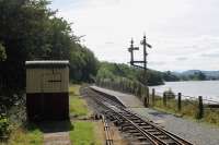 Llangower station, mid way along the Bala Lake Railway, was re-opened on a slightly different site to the standard gauge halt that closed with the line in 1965. The BLR re-opened the four mile stretch of line in 1972 so it was only fully closed for seven years and their narrow gauge trains have operated ever since. View towards Llanuwchllyn on 17th September 2016.<br><br>[Mark Bartlett 17/09/2016]