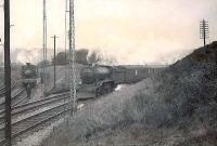 Gresley K2 2-6-0 no 1776 about to run through Cowlairs North Junction on 9 April 1949 with a West Highland train.  <br><br>[G H Robin collection by courtesy of the Mitchell Library, Glasgow 09/04/1949]