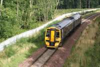 ScotRail 158730 forming the 0911 Sunday service to Tweedbank passing Arniston and running into the Gore Glen on a bright and sunny September morning in 2016.<br><br>[John Furnevel 04/09/2016]