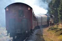 Doesn't look like Non-smoking to me!  Harzer Schmalspurbahnen 99 7232-4 (built in the mid-1950s) heading down from the Brocken summit (1140 m above sea level) with one of the regular passenger services on this part of the 1000 mm gauge network in the Harz Mountains.<br><br>[Norman Glen 21/09/2016]