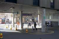 <h4><a href='/locations/G/Glasgow_Queen_Street_High_Level'>Glasgow Queen Street High Level</a></h4><p><small><a href='/companies/E/Edinburgh_and_Glasgow_Railway'>Edinburgh and Glasgow Railway</a></small></p><p>There are stories from 50 years ago about stations being painted shortly before being closed. If there was any doubt about the future of the Millenium hotel extension and the vehicle drop off point underneath it, the 'WET PAINT' sign here would seem not to bode well for them.</p><p>10/10/2016<br><small><a href='/contributors/Colin_McDonald'>Colin McDonald</a></small></p>