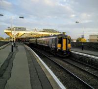The 1800 to Stranraer leaves Killie on 15/10/2016.<br><br>[David Panton 15/10/2016]