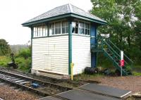 The abandoned box at Arisaig in September 2005, looking east from the Fort William platform.<br><br>[John Furnevel 27/09/2005]