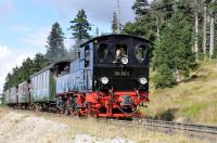 Harzer Schmalspubahnen (HSB) locomotive 99 5901, built in 1897, is the oldest locomotive still in service on the HSB.  Although it is no longer used for scheduled services, it still hauls specials, such as this one up to the Brocken Summit (1140 m above sea level) on the 1000 mm gauge HSB system.<br><br>[Norman Glen 21/09/2016]