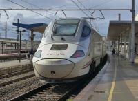 A Renfe Talgo train calls at Tarragona heading south on 14 October.<br><br>[Bill Roberton 14/10/1970]