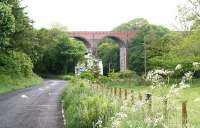 Looking north along the old military road towards Glenluce Viaduct in the spring of 2007. [Ref query 7] <br><br>[John Furnevel 31/05/2007]