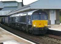 DRS 66426 runs through Arbroath on 24 October 2016 at the head of the 1223 Grangemouth - Aberdeen intermodal.<br><br>[Sandy Steele 24/10/2016]