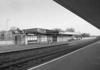 The fire-damaged up platform building at Kirkcaldy in 1988.  It was later demolished and replaced. This building had replaced an older one not in the typical David Bell configuration for this line.<br><br>[Bill Roberton //1988]