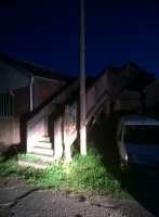 Just to the right of my previous image [see image 56609], there is another concrete footbridge; this one is open to public use, and leads to a footpath heading generally towards Seaton. I must go back in daylight sometime!<br><br>[Ken Strachan 26/08/2016]